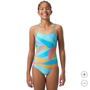 ✨NWT Speedo Youth 1-Piece Swimsuit - Trendy Teal - Small / Medium - High-Perform